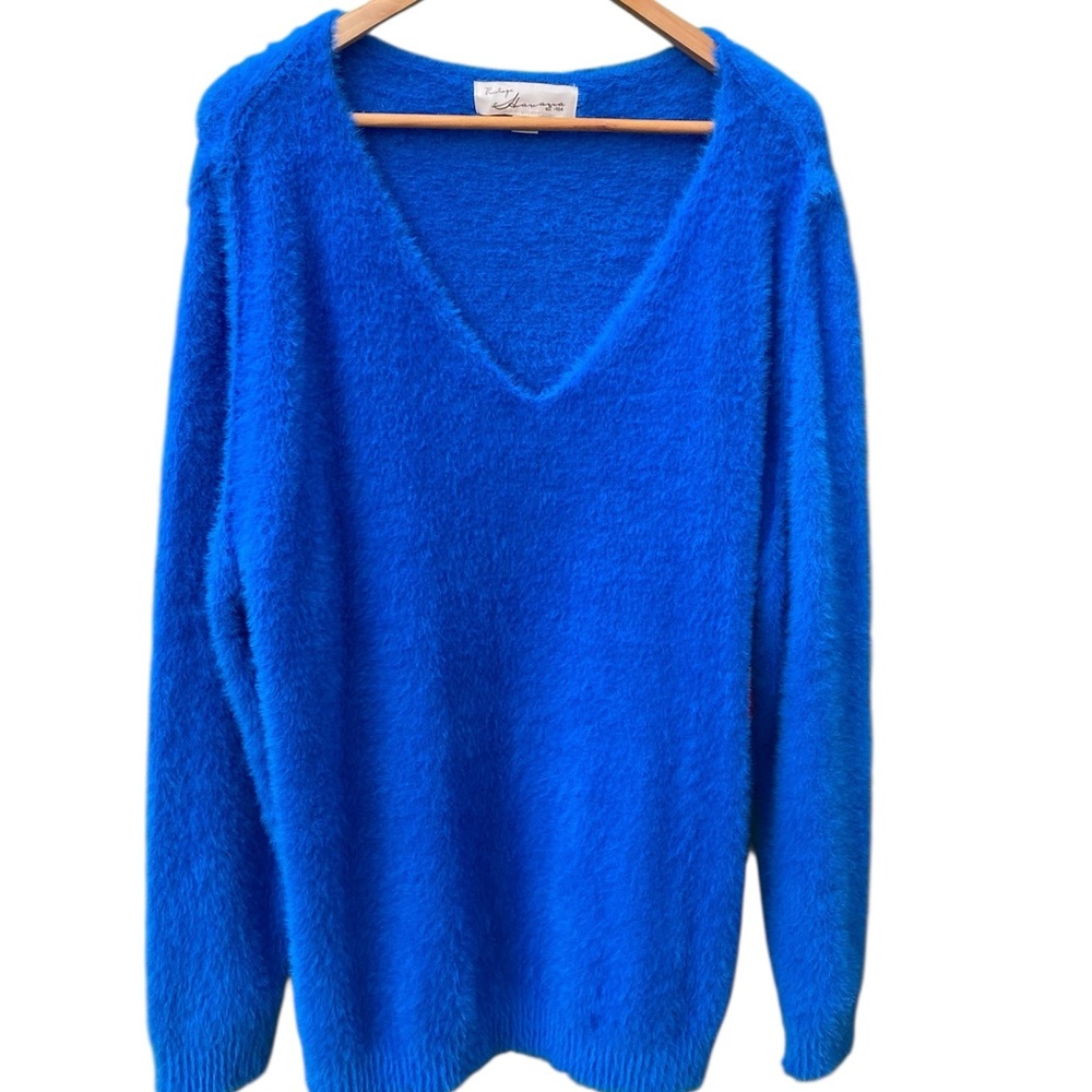 Vintage Havana Electric Blue V-Neck Sweater NEW